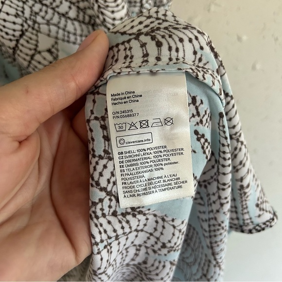 🦋 H&M Blue White Floral Button Down Midi Dress Size 8 - Picture 3 of 7